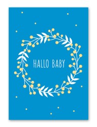 Karte „Baby Kranz blau“