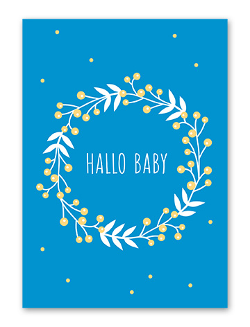 Karte „Baby Kranz blau“