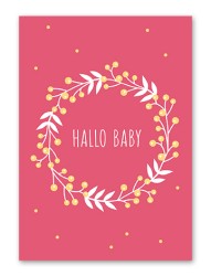 Karte „Baby Kranz pink“