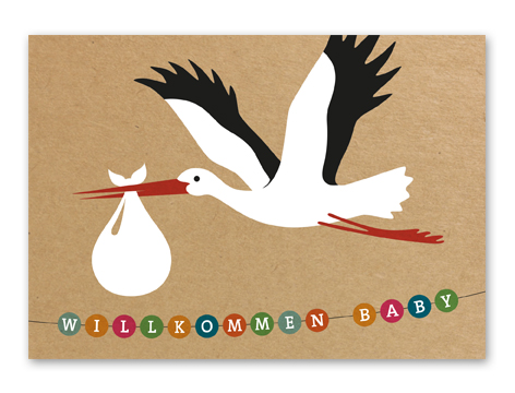 Karte „Baby Storch“