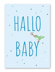 Karte „Baby Vogel blau“