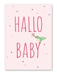 Karte „Baby Vogel pink“