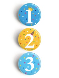 Button „Kinder Zahlen 1–3“