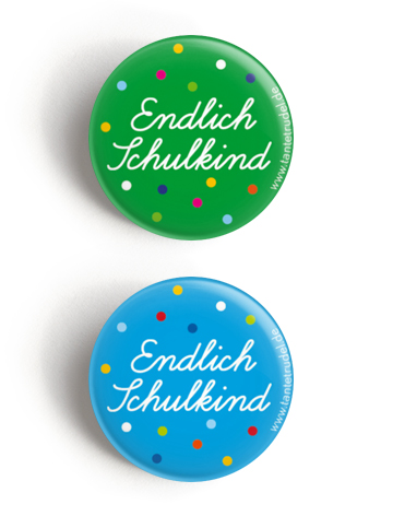 Button „Schulkind grün/blau“
