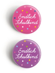 Button „Schulkind pink/lila“