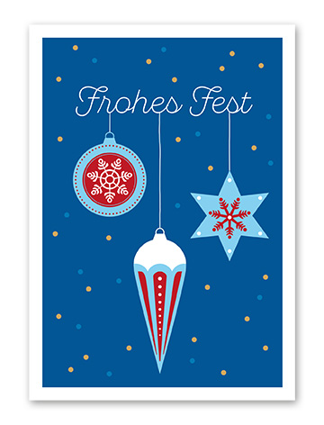 Karte „Frohes Fest - Kugeln“