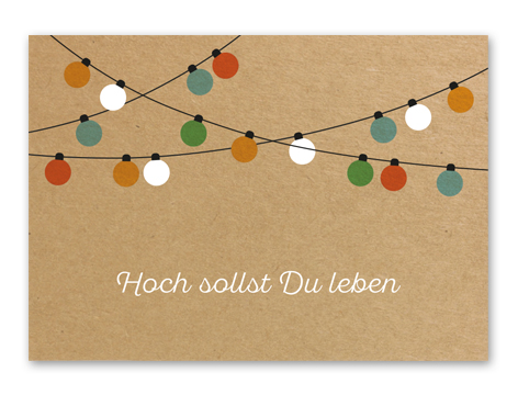 Karte „Hoch leben - Girlande“