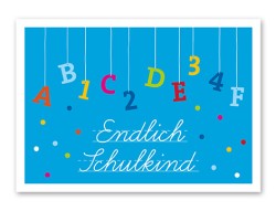 Karte „Schulkind blau“