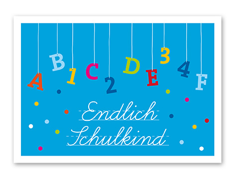 Karte „Schulkind blau“